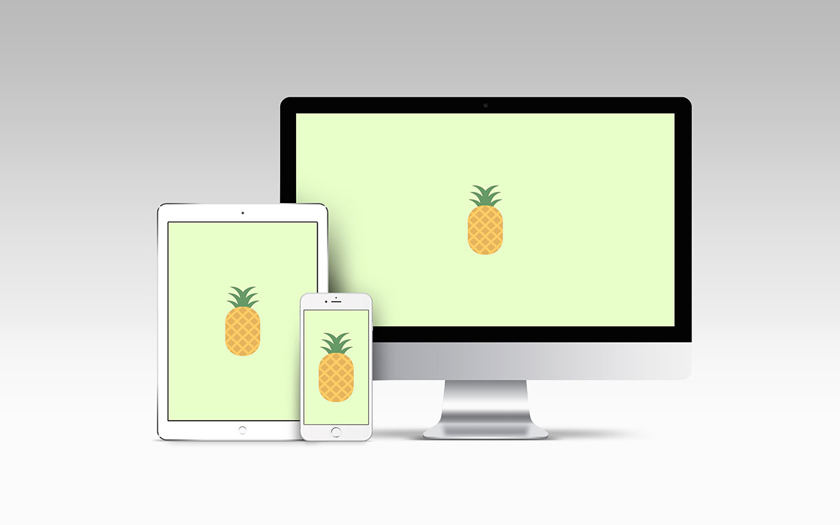 Green Pineapple website on tablet, mobile and desktop